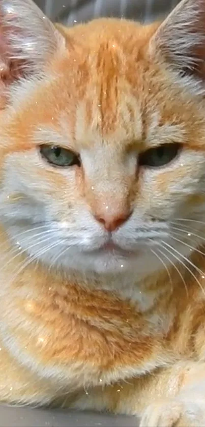 Charming ginger cat with orange fur.