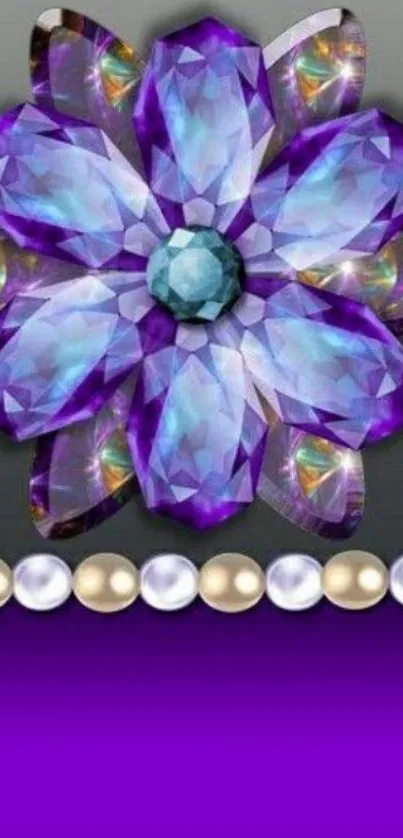 Purple gemstone flower with elegant design and vibrant colors.