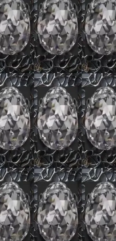 A glamorous wallpaper featuring a diamond pattern with a luxurious texture.