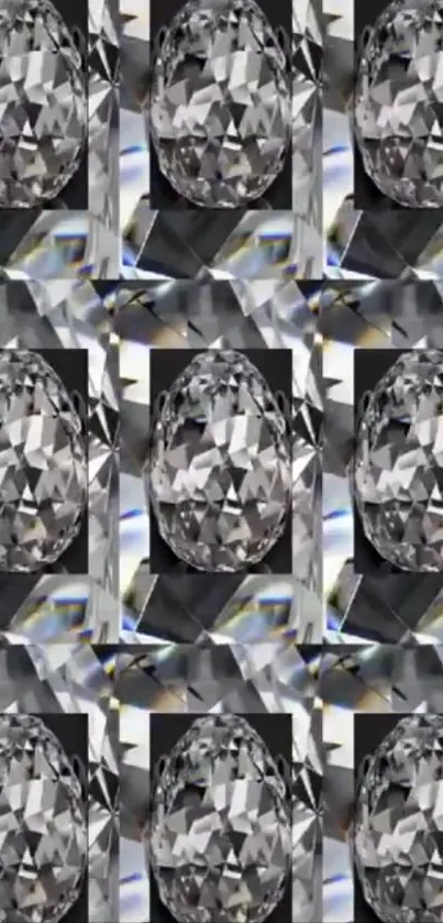 Glamorous diamond pattern wallpaper with elegant design.