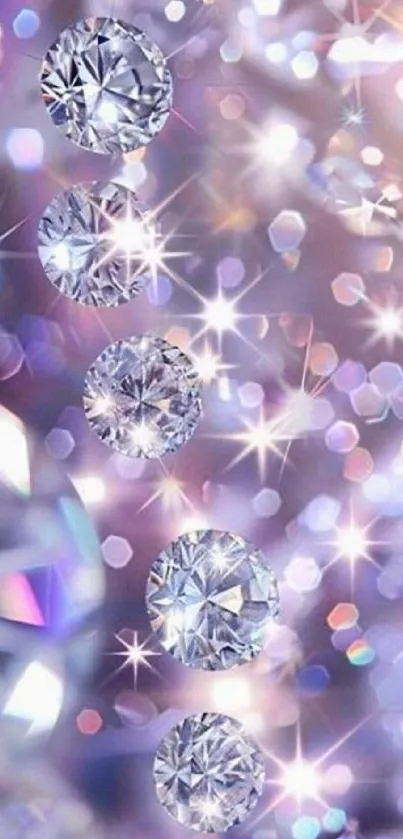 Sparkling diamonds featuring a glamorous and luxurious mobile wallpaper design.