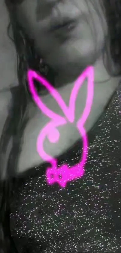 Glamorous Neon Bunny Art Live Wallpaper