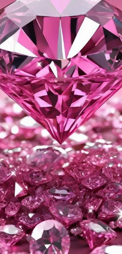 Pink diamond with vivid sparkle on a luxurious background.