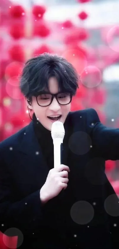 Glasses Coat Microphone Live Wallpaper