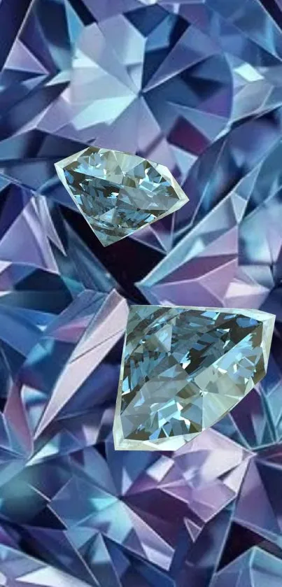 Dazzling sapphire crystal design phone wallpaper.