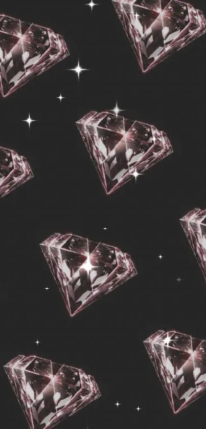 Sleek diamond pattern on a dark background for mobile wallpaper.