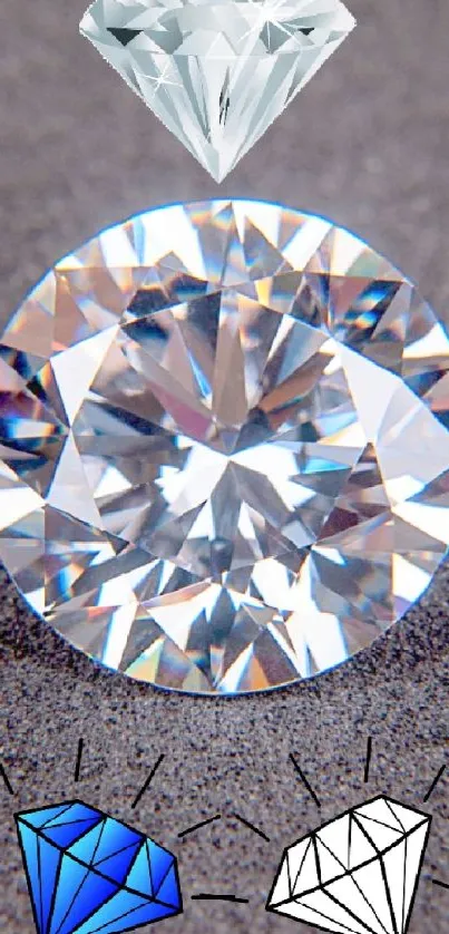 Gleaming diamonds on a dark background wallpaper for phone.