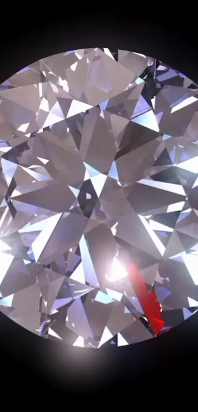 Gleaming diamond with radiant facets on a phone wallpaper background.
