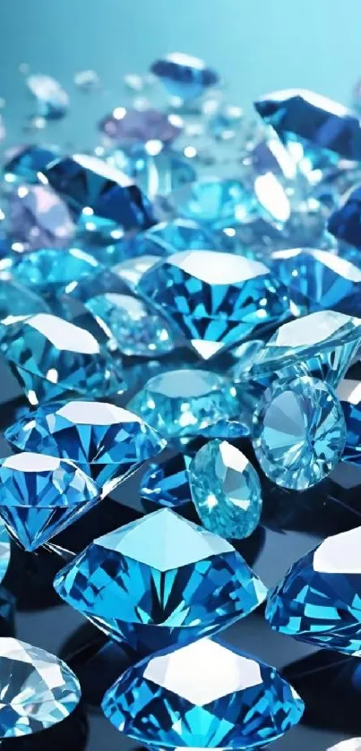 Sparkling blue gemstones scattered elegantly