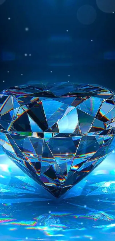 Stunning diamond on a blue background wallpaper.