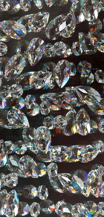 Close-up of a sparkling diamond glitter wallpaper for mobile phones.