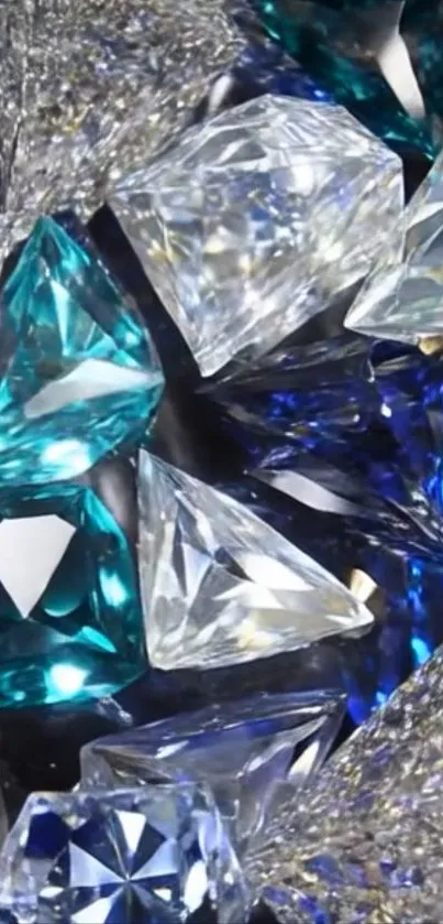 Vibrant gemstone mobile wallpaper, showcasing sparkling jewels.