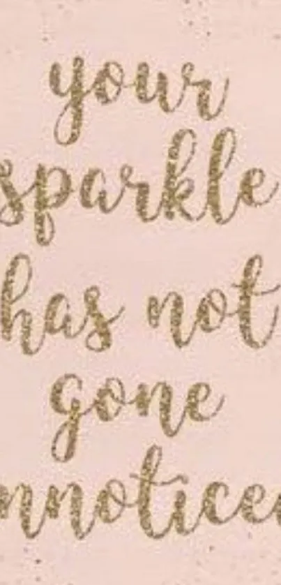 Inspirational glittery quote on pink background wallpaper.