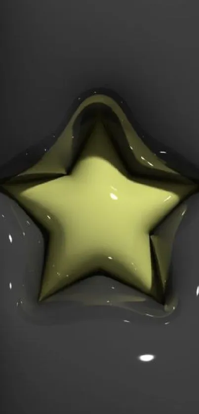 Glossy yellow star on a black background wallpaper.