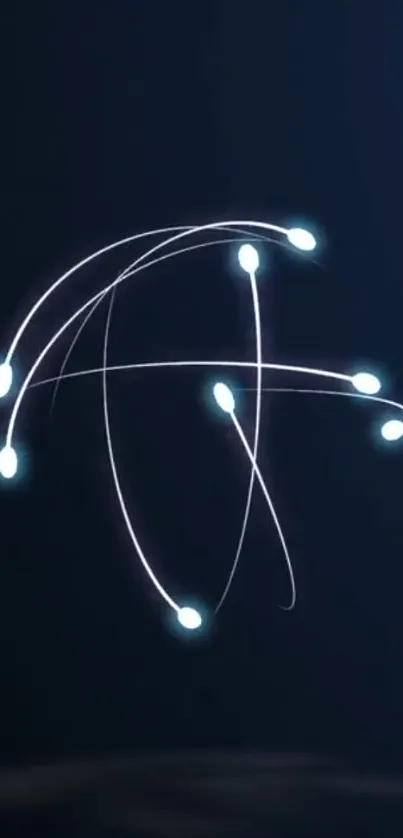 Glowing abstract lines on a dark blue background wallpaper.