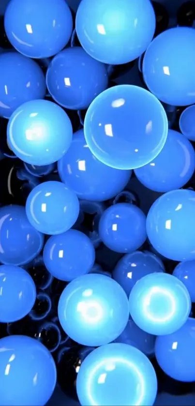 Glowing blue bubbles clustered together