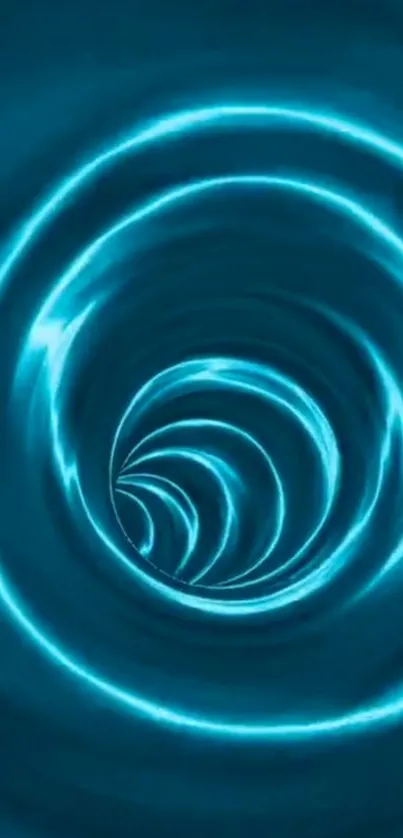 Vibrant glowing blue vortex wallpaper design with an abstract swirl pattern.