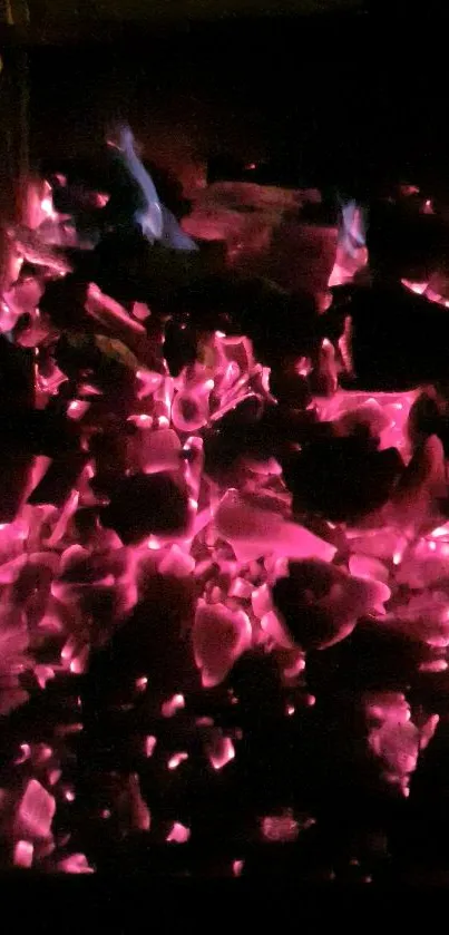 Glowing coals in dark red hues for mobile wallpaper.