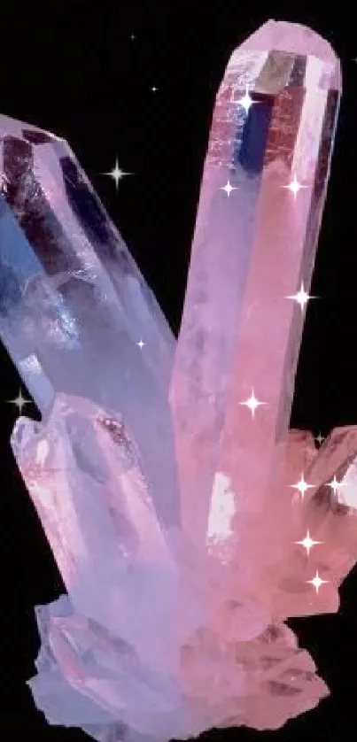 Glowing pink crystal mobile wallpaper