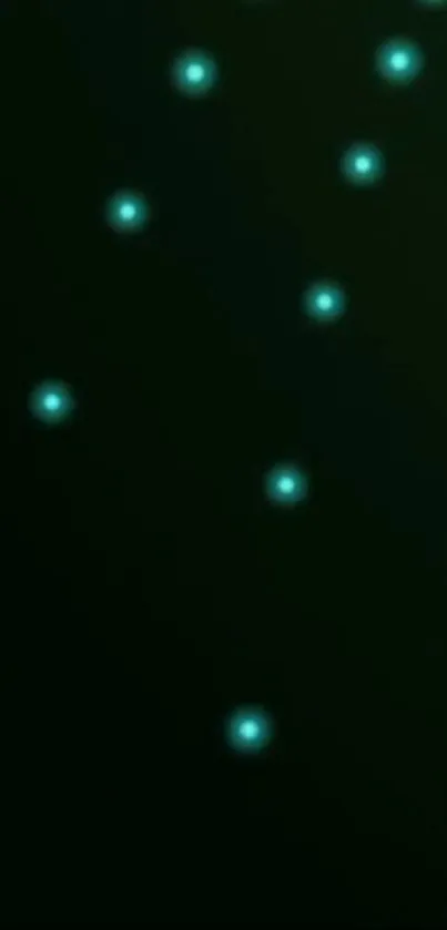 Dark green wallpaper with glowing dots.
