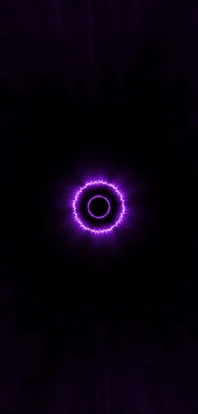 Purple glowing energy ring on dark background.