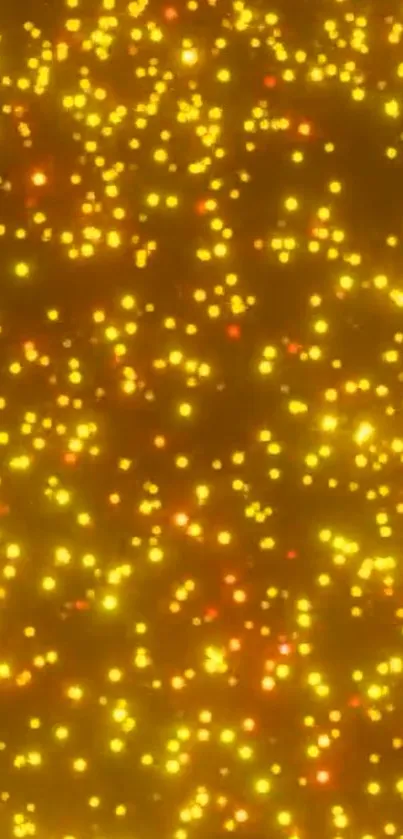 Bright golden sparkle wallpaper with glowing radiant dots.