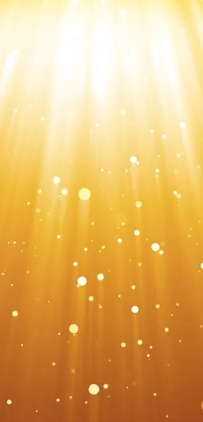 Golden light rays and sparkles wallpaper.