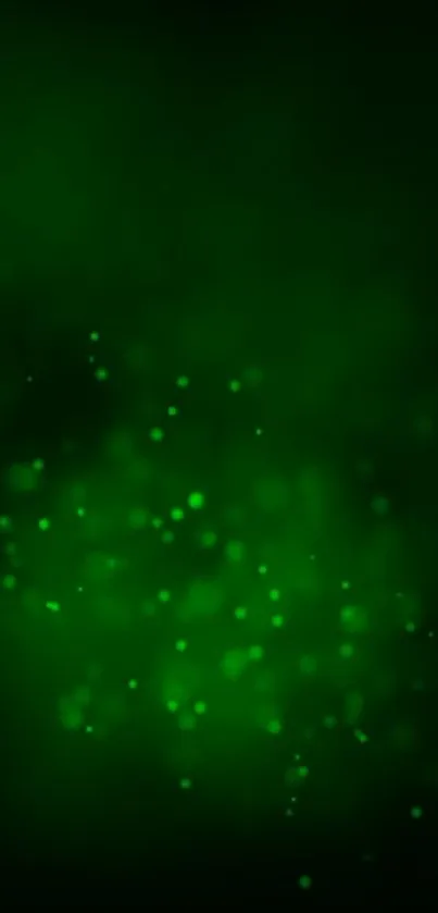 Glowing green abstract mobile wallpaper with light patterns.