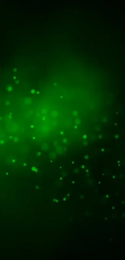 Glowing green dots abstract mobile wallpaper.