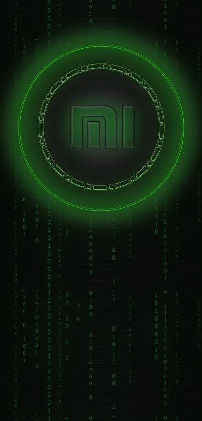 Futuristic green tech wallpaper with glowing design.