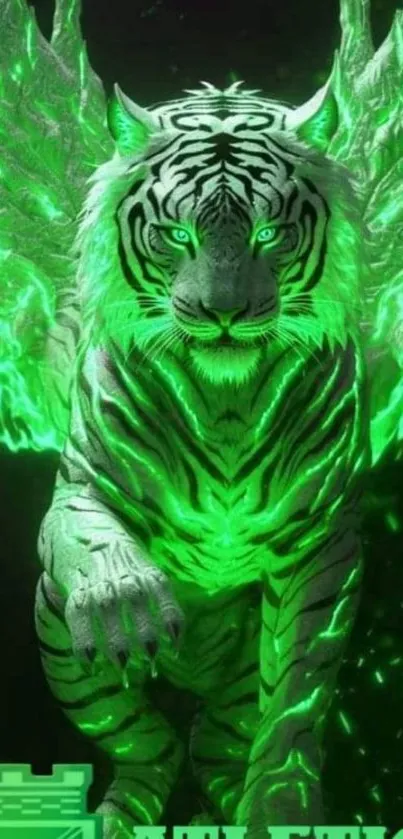 Glowing Green Tiger Wallpaper - free download