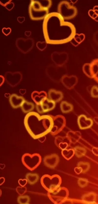 Romantic glowing heart wallpaper for mobile