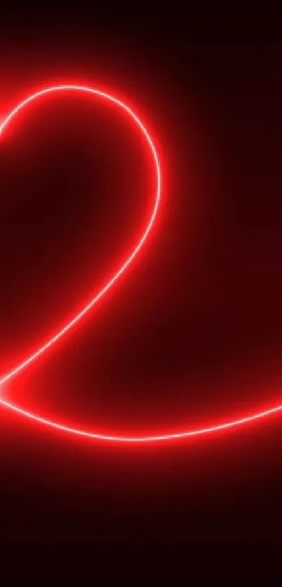 Glowing red heart neon wallpaper design.