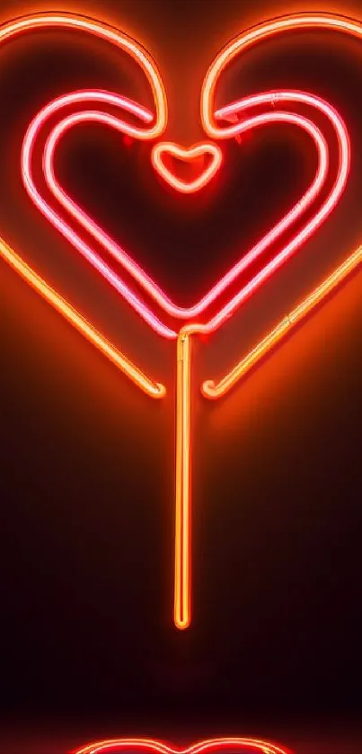 Vibrant neon heart glowing against a dark background masterpiece.