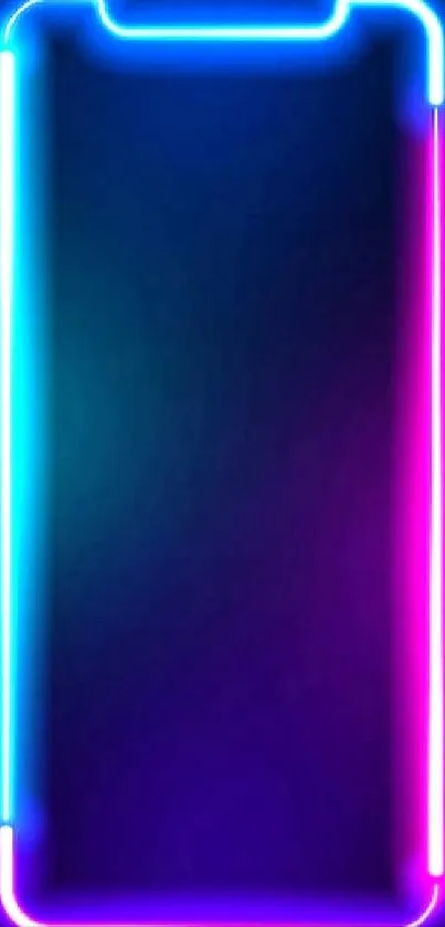 Vibrant neon phone outline wallpaper with glowing colors.