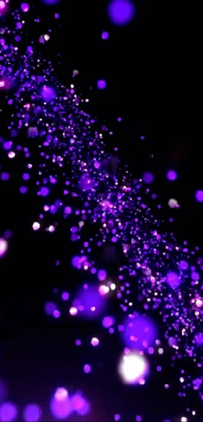 Glowing purple sparkle wallpaper with radiant dots on a dark background.