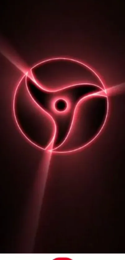 Neon red glowing symbol on a dark background wallpaper.