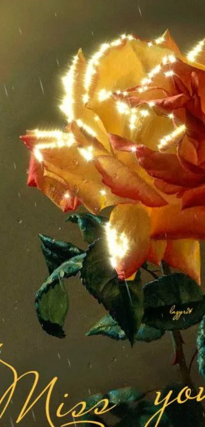 Elegant glowing rose with vibrant colors and artistic flair.