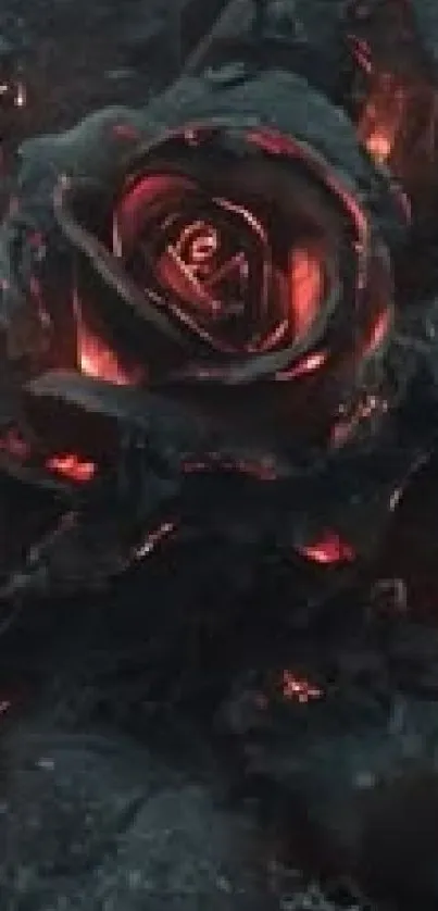 Glowing rose in a dark fantasy setting