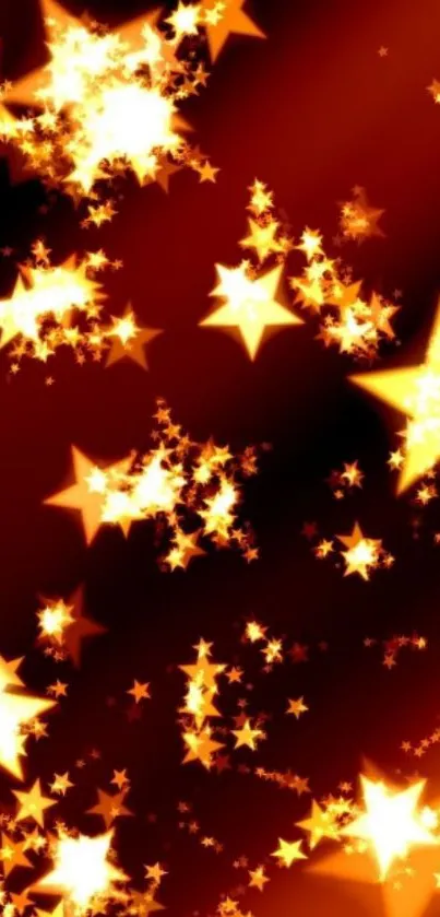 Glowing orange stars on a dark background wallpaper.