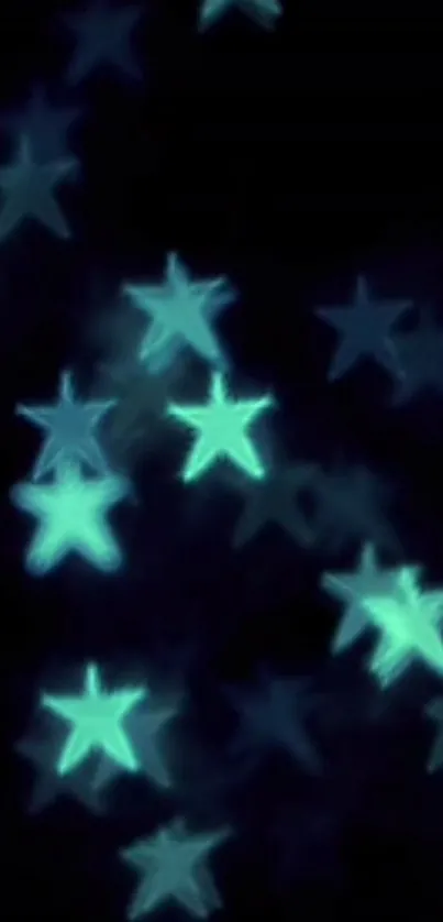 Glowing blue stars wallpaper on a dark background.