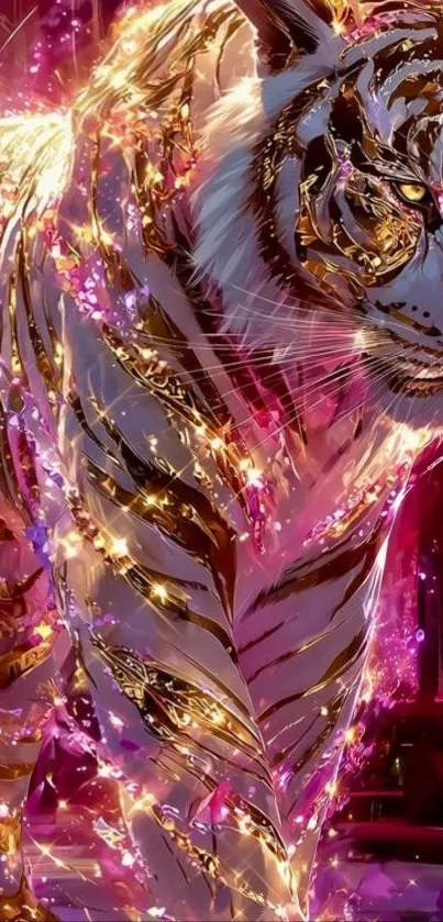 Luminous fantasy tiger with glowing aura