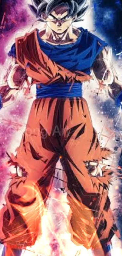 Goku in Ultra Instinct form, vivid anime art.