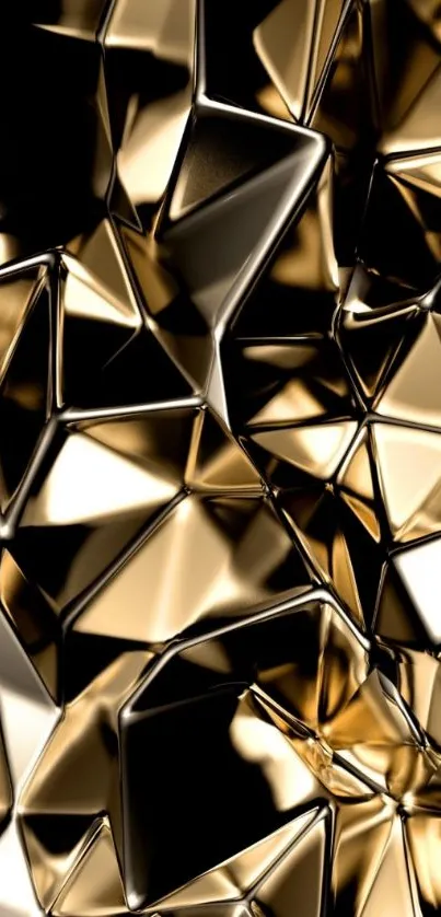 Abstract gold geometric wallpaper with a luxurious design.