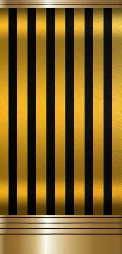 Luxurious gold and black striped wallpaper for mobile phones.