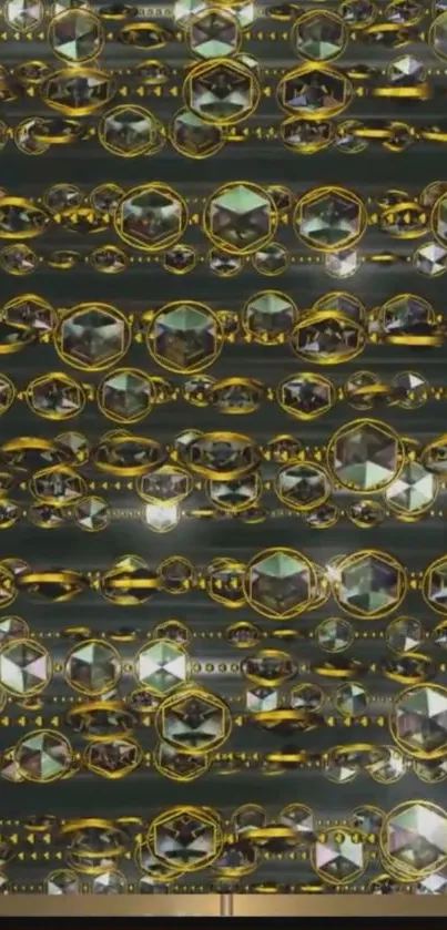 Luxurious gold geometric mobile wallpaper design