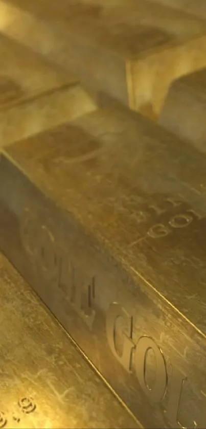 Array of gold bars creating luxury aesthetic.