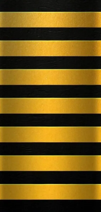 Elegant gold and black striped mobile wallpaper.