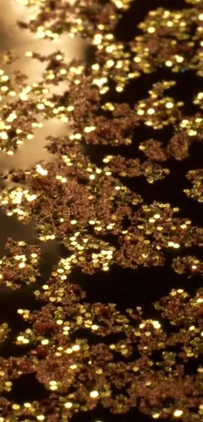 Golden glitter abstract wallpaper with a luxurious shine for mobile.