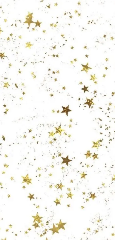 Gold star pattern wallpaper with elegant white and golden sparkle design.